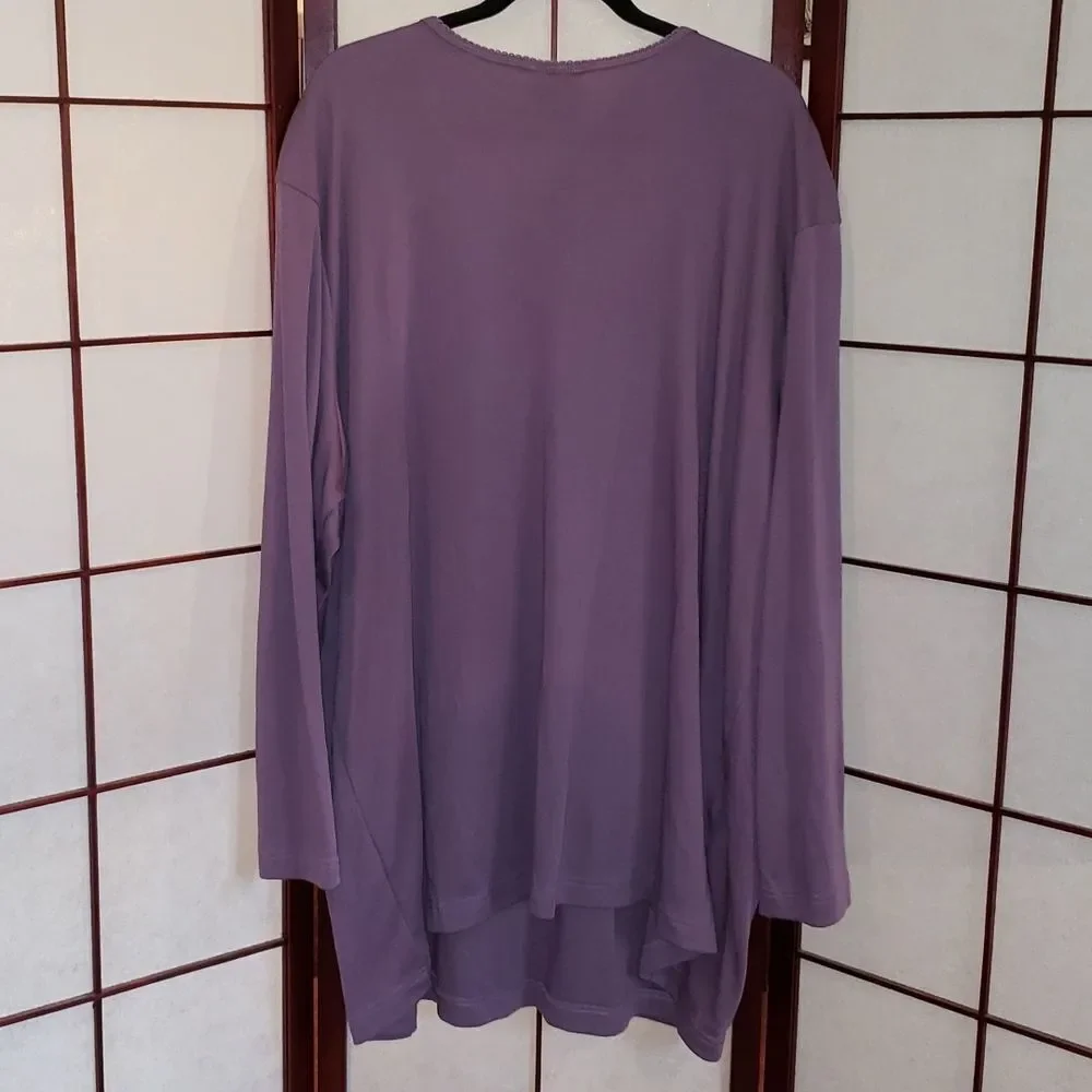 Only Necessaties Purple Embroidered Floral Sweater
